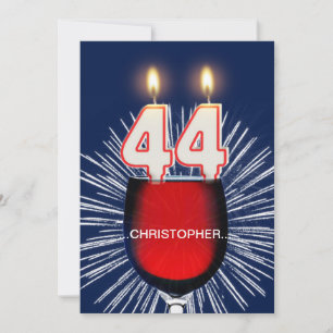 Voeg een naam toe, 44th Birthday party Invitation, Kaart