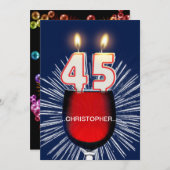 Voeg een naam toe, 45e verjaardag Uitnodiging, wij Kaart (Voorkant / Achterkant)