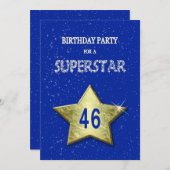 Voeg een naam toe, 46ste verjaardagsfeest kaart (Voorkant / Achterkant)