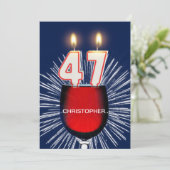 Voeg een naam toe, 47e verjaardag Uitnodiging, wij Kaart (Staand voorkant)