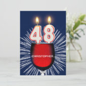 Voeg een naam toe, 48e verjaardagsfeestje Uitnodig Kaart (Staand voorkant)