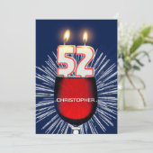 Voeg een naam toe, 52e verjaardag Uitnodiging, wij Kaart (Staand voorkant)