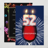 Voeg een naam toe, 52e verjaardag Uitnodiging, wij Kaart (Voorkant / Achterkant)