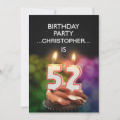 Voeg een naam toe, 52ste verjaardag Uitnodiging (Voorkant)