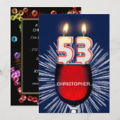 Voeg een naam toe,53ste Verjaardagsfeest Uitnodigi Kaart (Voorkant / Achterkant)