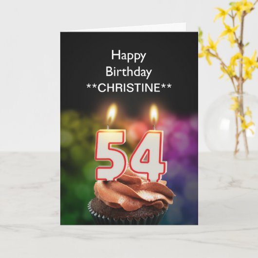 Voeg een naam toe, 54ste verjaardagskaart kaart (Gele Bloem)