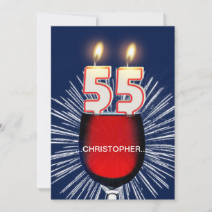 Voeg een naam toe, 55th Birthday party Invitation, Kaart