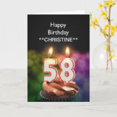 Voeg een naam toe, 58ste verjaardagskaart kaart (Gele Bloem)