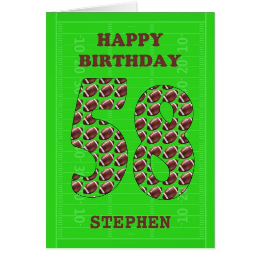 Voeg een naam toe 58th Birthday Footballs (Voorkant)
