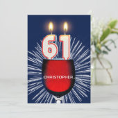 Voeg een naam toe, 61e Verjaardagsfeest Uitnodigin Kaart (Staand voorkant)