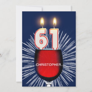 Voeg een naam toe, 61e Verjaardagsfeest Uitnodigin Kaart