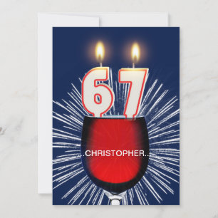 Voeg een naam toe, 67th Birthday party Invitation, Kaart