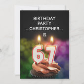 Voeg een naam toe, 67th Birthday party Uitnodiging (Voorkant)