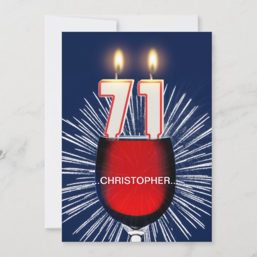 Voeg een naam toe, 71e Verjaardagsfeest Uitnodigin Kaart (Voorkant)