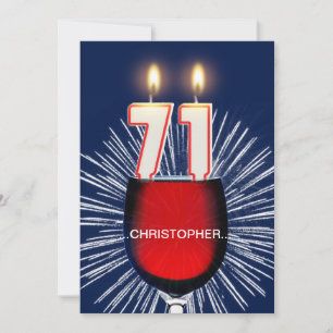 Voeg een naam toe, 71e Verjaardagsfeest Uitnodigin Kaart