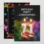 Voeg een naam toe, 71ste verjaardag Uitnodiging (Voorkant / Achterkant)