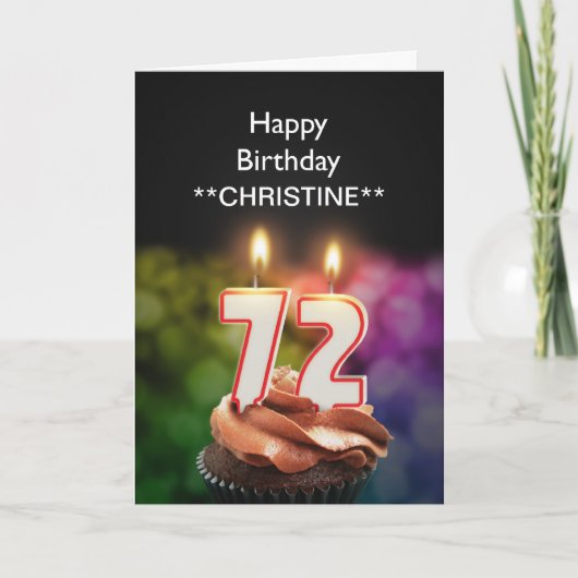 Voeg een naam toe, 72e verjaardagskaart kaart (Voorkant)