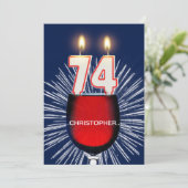 Voeg een naam toe, 74th Birthday party Invitation, Kaart (Staand voorkant)