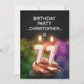 Voeg een naam toe, 77th Birthday party Uitnodiging (Voorkant)