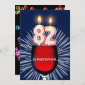 Voeg een naam toe, 82e Birthday party Invitation,  Kaart (Voorkant / Achterkant)