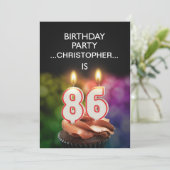 Voeg een naam toe, 86th Birthday party Uitnodiging (Staand voorkant)