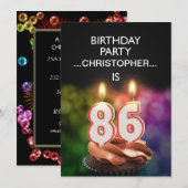 Voeg een naam toe, 86th Birthday party Uitnodiging (Voorkant / Achterkant)