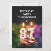 Voeg een naam toe, 87e verjaardag Uitnodiging (Voorkant)