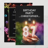 Voeg een naam toe, 87e verjaardag Uitnodiging (Voorkant / Achterkant)