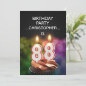 Voeg een naam toe, 88ste verjaardag Uitnodiging (Staand voorkant)