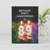 Voeg een naam toe, 89ste verjaardag Uitnodiging (Staand voorkant)