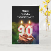Voeg een naam toe, 90ste verjaardagskaart kaart (Gele Bloem)