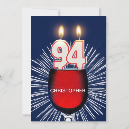 Voeg een naam toe, 94e verjaardag Uitnodiging, wij Kaart (Voorkant)