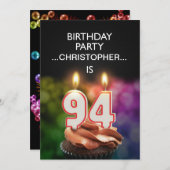 Voeg een naam toe, 94ste verjaardag Uitnodiging (Voorkant / Achterkant)