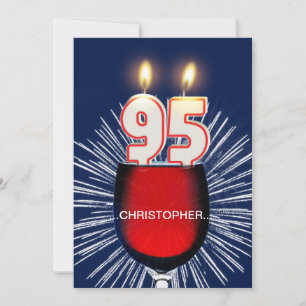 Voeg een naam toe, 95th Birthday party Invitation, Kaart