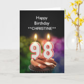 Voeg een naam toe, 98ste verjaardagskaart kaart (Gele Bloem)