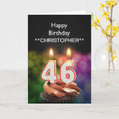 Voeg een naam toe aan deze 46e verjaardagskaartkaa kaart (Gele Bloem)