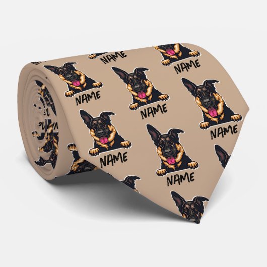 Voeg een naam toe aan GSD German Shepherd, 1 e.a., Stropdas (Opgerold)