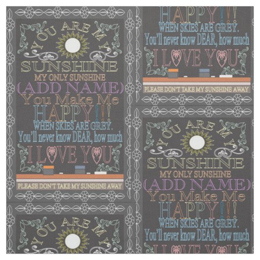 Voeg een naam toe aan Sunshine Chalkboard Stof (Swatch)