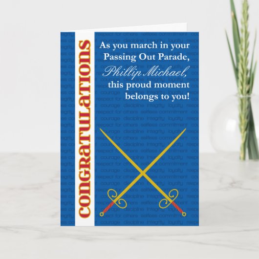 Voeg een naam toe Aangepaste aflopende felicitatie Kaart (Voorkant)