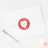 Voeg een naam toe als Monogram koraal Glitter Whit Ronde Sticker (Envelop)
