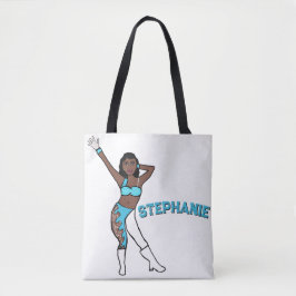 Voeg een naam toe Aqua Swirl #1 Tote Bag