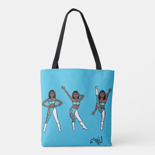 Voeg een naam toe Aqua Swirl #1 Tote Bag (Achterkant)