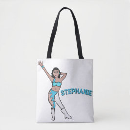 Voeg een naam toe Aqua Swirl #2 Tote Bag