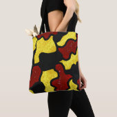 Voeg een naam toe Dancer Rood Geel Camo #1 Tote Bag (Dichtbij)