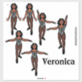 Voeg een naam toe Dancer Sticker Black Animal A (Vel)