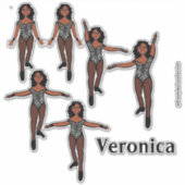 Voeg een naam toe Dancer Sticker Black Animal A (Voorkant)