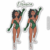 Voeg een naam toe Dancer Sticker Forest & Diamonds (Voorkant)