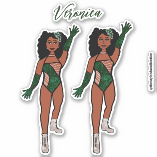 Voeg een naam toe Dancer Sticker Forest & Diamonds (Voorkant)