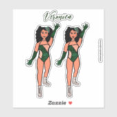 Voeg een naam toe Dancer Sticker Forest & Diamonds (Vel)