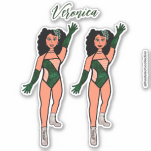 Voeg een naam toe Dancer Sticker Forest & Diamonds